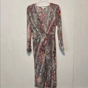 Topshop Pink and Gray Long Cover-Up Dress